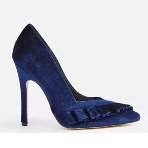 JustFab Tori Elegant Blue Velvet Women's Heels sz 6.5 nwob